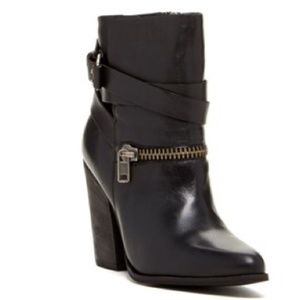 Joes Jeans Black Leather Moto Booties